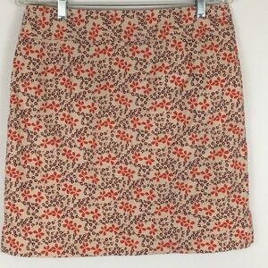 Gap Women's Floral Skirt Sz 8 Purple Pink Side Zip